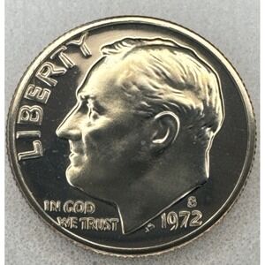 1972 S - Roosevelt Dime Proof from US Mint Coin KM 195A - BU Condition